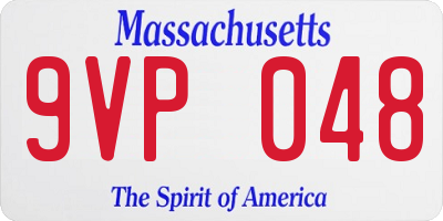 MA license plate 9VP048