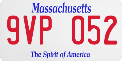 MA license plate 9VP052