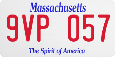 MA license plate 9VP057