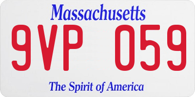 MA license plate 9VP059