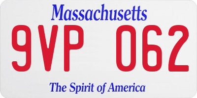 MA license plate 9VP062