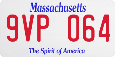 MA license plate 9VP064
