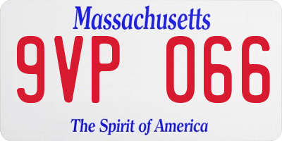 MA license plate 9VP066