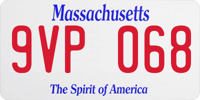 MA license plate 9VP068