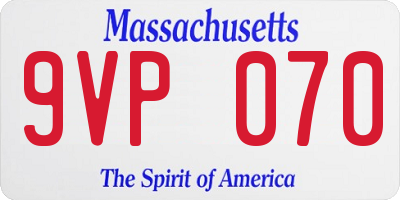 MA license plate 9VP070