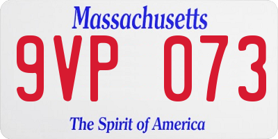 MA license plate 9VP073