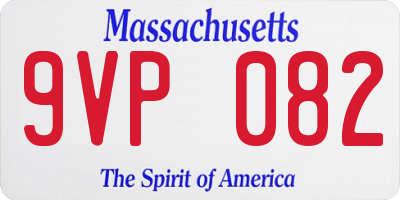 MA license plate 9VP082