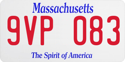 MA license plate 9VP083