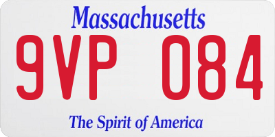 MA license plate 9VP084