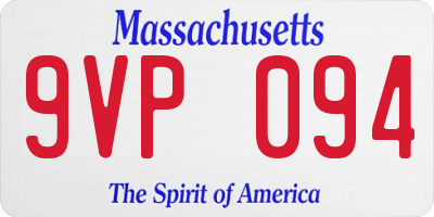 MA license plate 9VP094