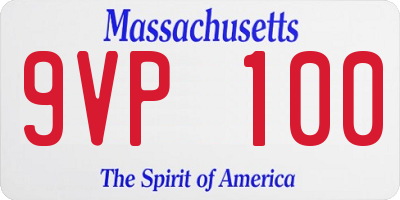 MA license plate 9VP100
