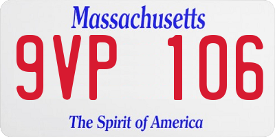 MA license plate 9VP106