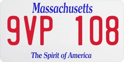 MA license plate 9VP108