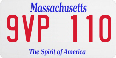 MA license plate 9VP110