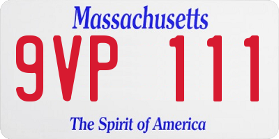 MA license plate 9VP111