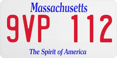 MA license plate 9VP112