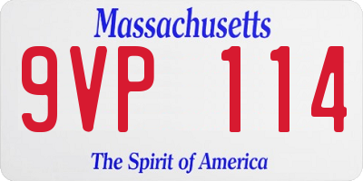 MA license plate 9VP114