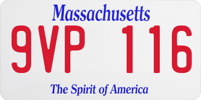 MA license plate 9VP116