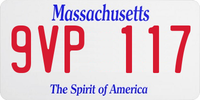 MA license plate 9VP117