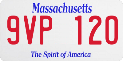 MA license plate 9VP120