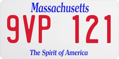 MA license plate 9VP121