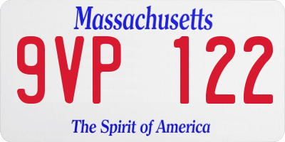 MA license plate 9VP122