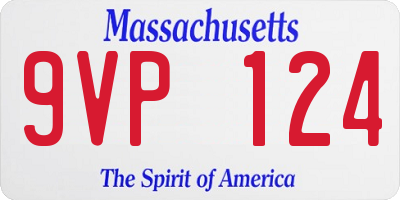 MA license plate 9VP124