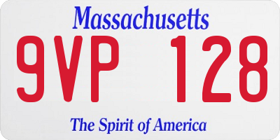 MA license plate 9VP128