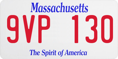 MA license plate 9VP130