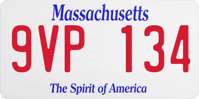 MA license plate 9VP134