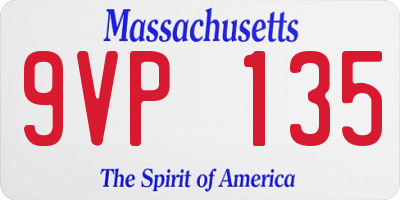 MA license plate 9VP135