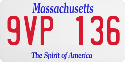 MA license plate 9VP136