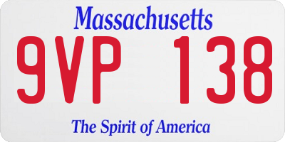 MA license plate 9VP138