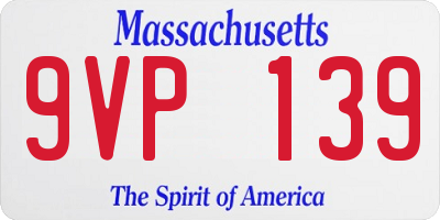 MA license plate 9VP139