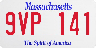 MA license plate 9VP141