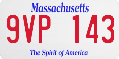 MA license plate 9VP143