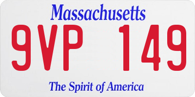 MA license plate 9VP149