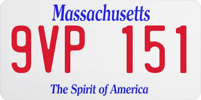 MA license plate 9VP151