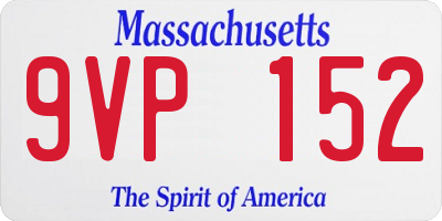 MA license plate 9VP152