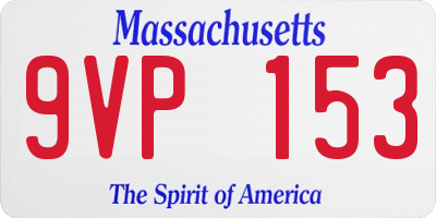 MA license plate 9VP153