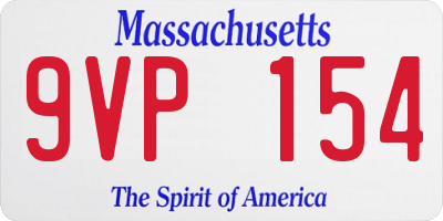 MA license plate 9VP154