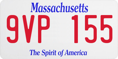 MA license plate 9VP155
