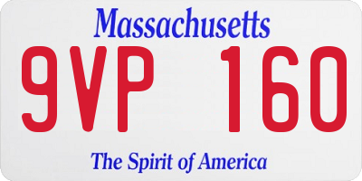 MA license plate 9VP160