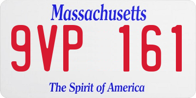 MA license plate 9VP161