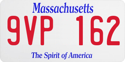 MA license plate 9VP162