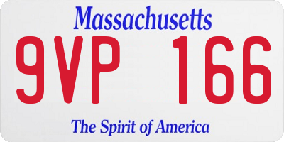 MA license plate 9VP166