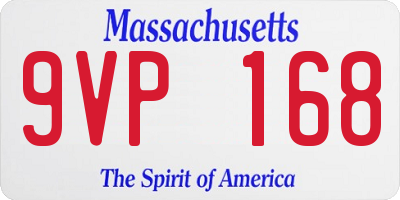 MA license plate 9VP168
