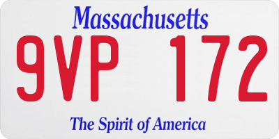 MA license plate 9VP172