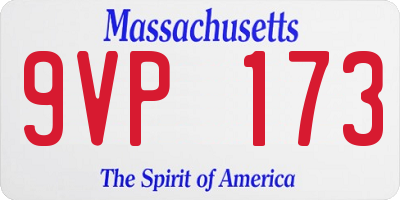 MA license plate 9VP173