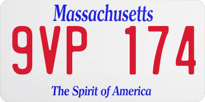 MA license plate 9VP174